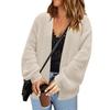 Fashionable Women's Loose Knitted Cardigan Sweater Casual Long Sleeved Jacket
