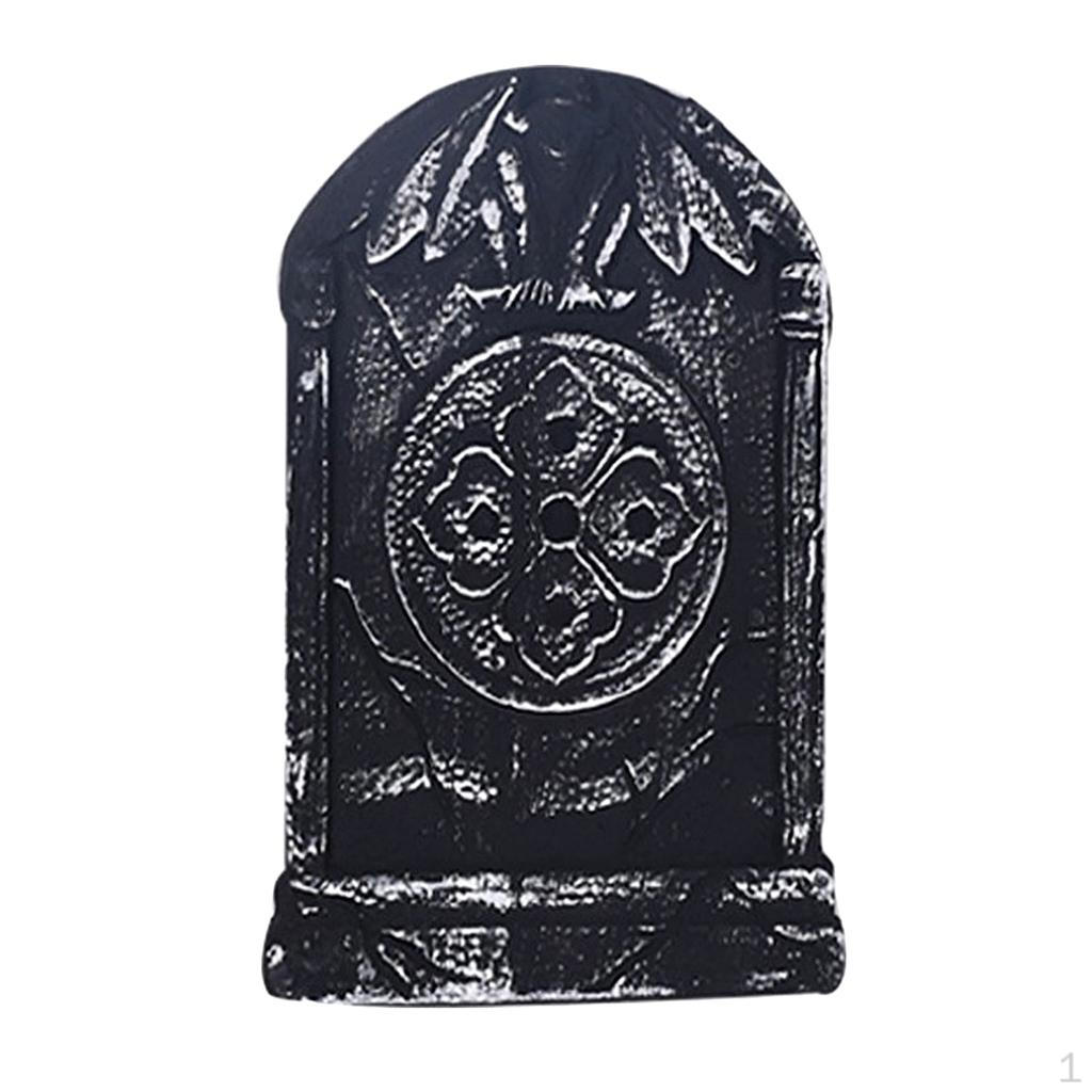 15 Halloween Foam Graveyard Tombstones (3 Styles), Headstone Decorations with Different Styles for C