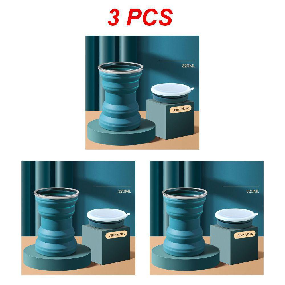 1/3PCS Folding Silicone Travel-Friendly Tea Cup Foldable Reusable Water Bottle Coffee Cup Tour Camp Telescopic Athletic Tr Practical Use
