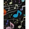 Men's Cool Music Note Print T-Shirt With Colorful Melody Pattern And Black Background, Stylish Short Sleeve Summer Top For Casual Daily Wear