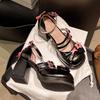 Fashion Designer Summer Bow Women High Heels Shoes Sexy Lolita Chunky Sandals New 2025 Fashion Platform Marie Janes Shoes Woman Pumps
