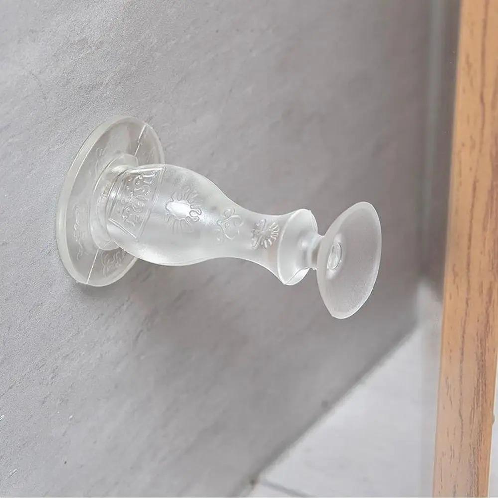 

New Silicone Door Stopper Anti Collision Self Adhesive Floor Holder Strong Suction Doorstop Bedroom прозрачный