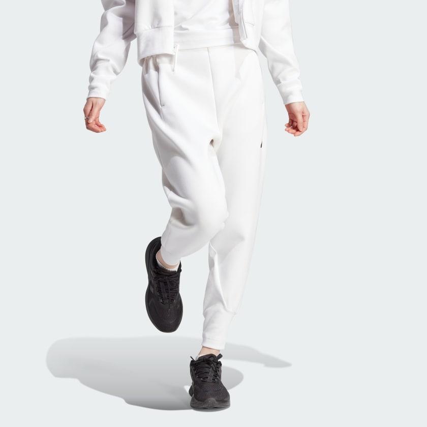 adidas ZNE. Řada SS23 Jednobarevné volné tepláky s manžetou Dámské spodní díly Bílé IN5140