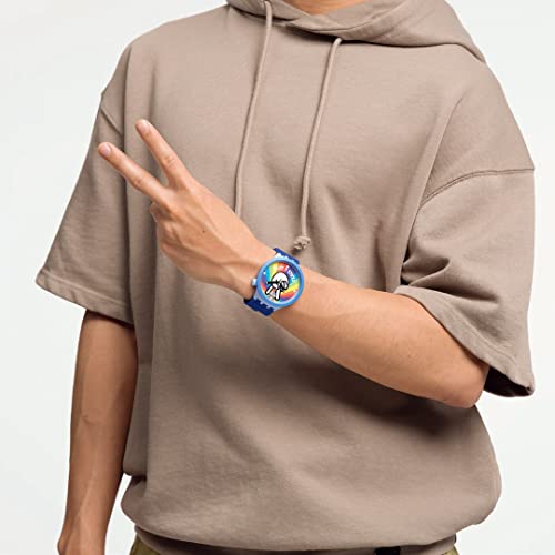 Swatch PEACE HAND LOVE BIG BOLD SB03N105 Wristwatch, Blue