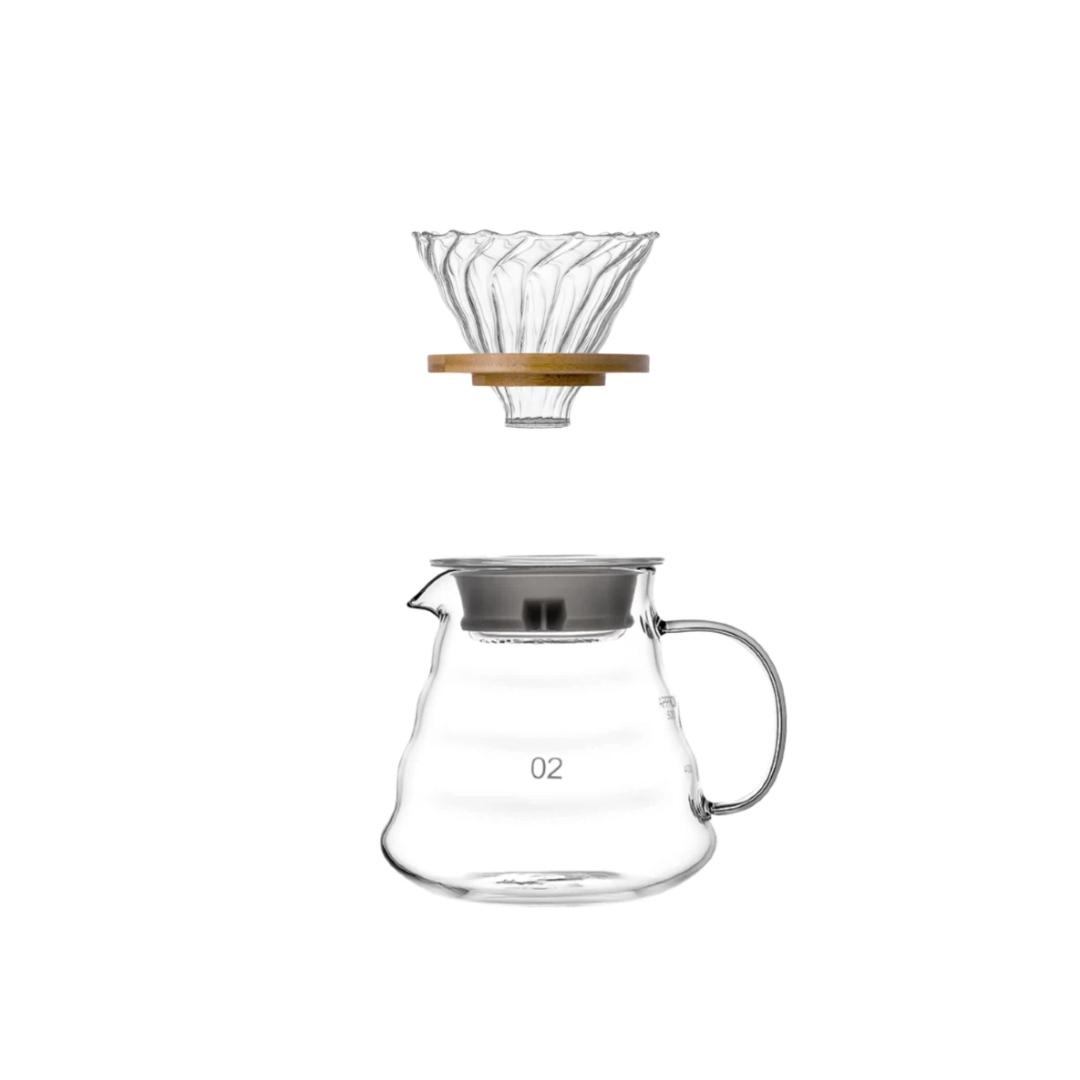 

CLITON Glass Pour-Over Coffee Maker with Scale, Sharing Pot, Drip Coffee Filter Cup Set for 1-4 Servings білий