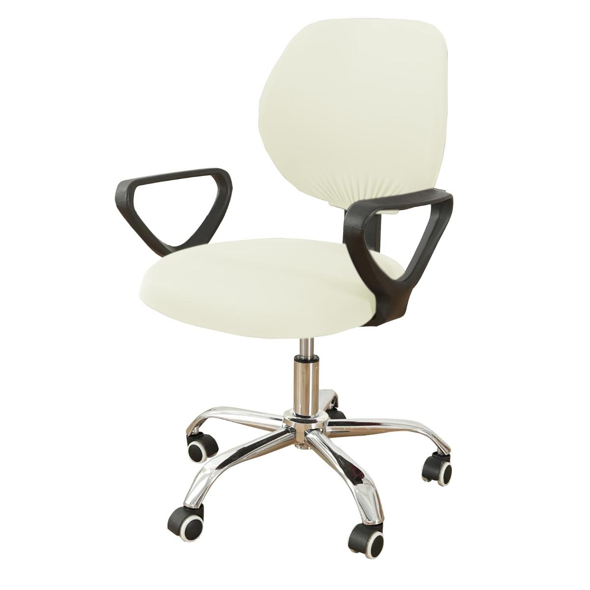 

Эластичные чехлы на сиденья для офисных стульев из спандекса. Моющиеся вращающиеся чехлы на спинку. Подушки. Защитные чехлы для домашних животных. Универсальный чехол для компьютерного стула. слоновая кость