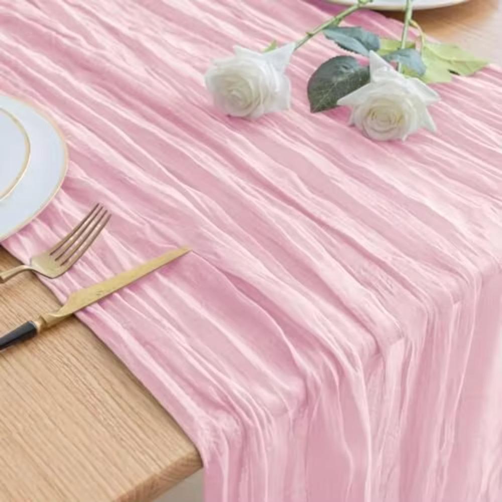 90x300cm Braune Käsetuch Tischläufer Boho Durchsichtige Tischdecke für Hochzeit Dusche Geburtstag Brautparty Heim Esstisch Dekoration
