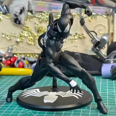 High Quality Black Suit Neighbor Symbiote Spider Man Black Venom Battle Suit Joint Movable Figurine Messtoy Model Gift