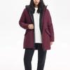Reebok Prka Solid Color Mid-Length Warm Casual Hooded Zipper Sports Cotton Jacket Women Jackets Deep-Red FT0685