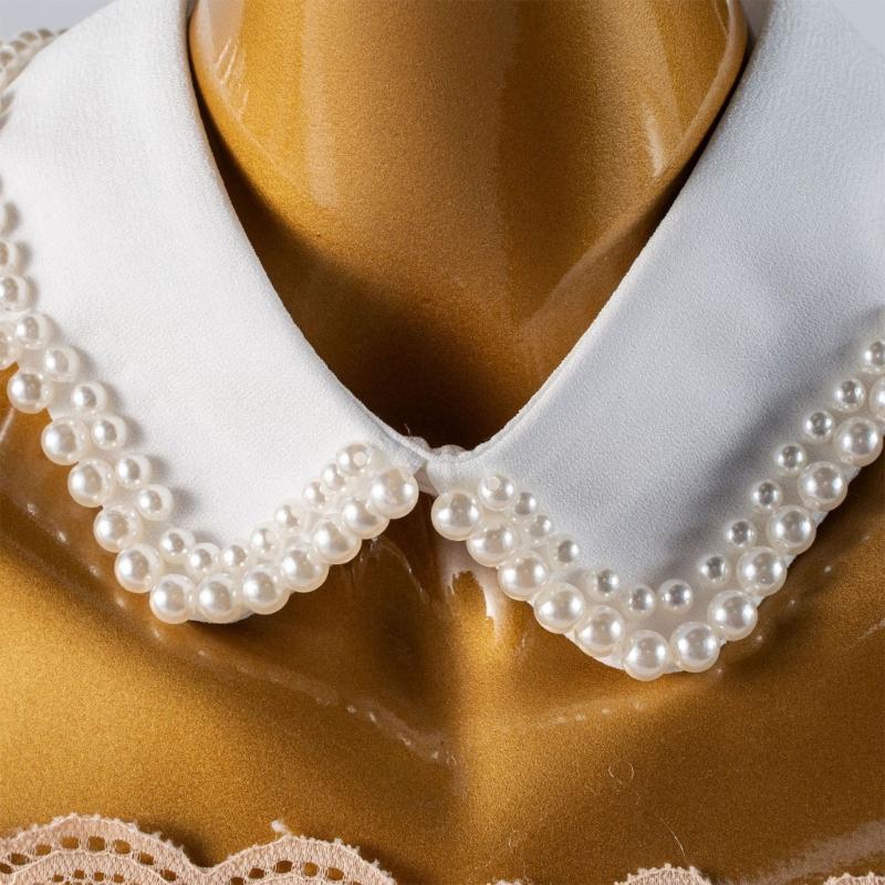 Colletto Falso con Perle e Gioielli Colletto Artistico Elegante con Perline e Gioielli Sciarpa Dolce Sciarpa Decorativa Falsa