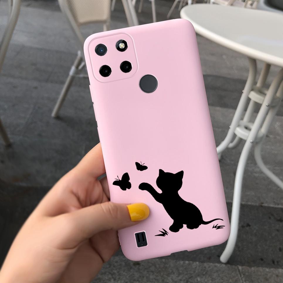 Dragon Cool Black Cases For Realme C25s C25Y Case Cartoon Animals Soft Silicone Matte Bumper On Realme C25Y C 25 Y S Candy Color