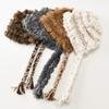 Rear split plush hat Women's winter warm wool hat Simple casual versatile face little rabbit hair knitted hat
