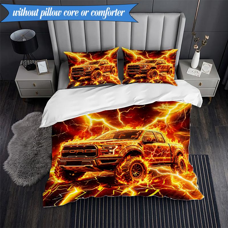 Nighttime Truck Drive 3pcs K-pop music group Bedding set,Ideal for Bedroom, Dormitory,Including Duvet Cover And 2pcs Pillowcases,Fan gifts