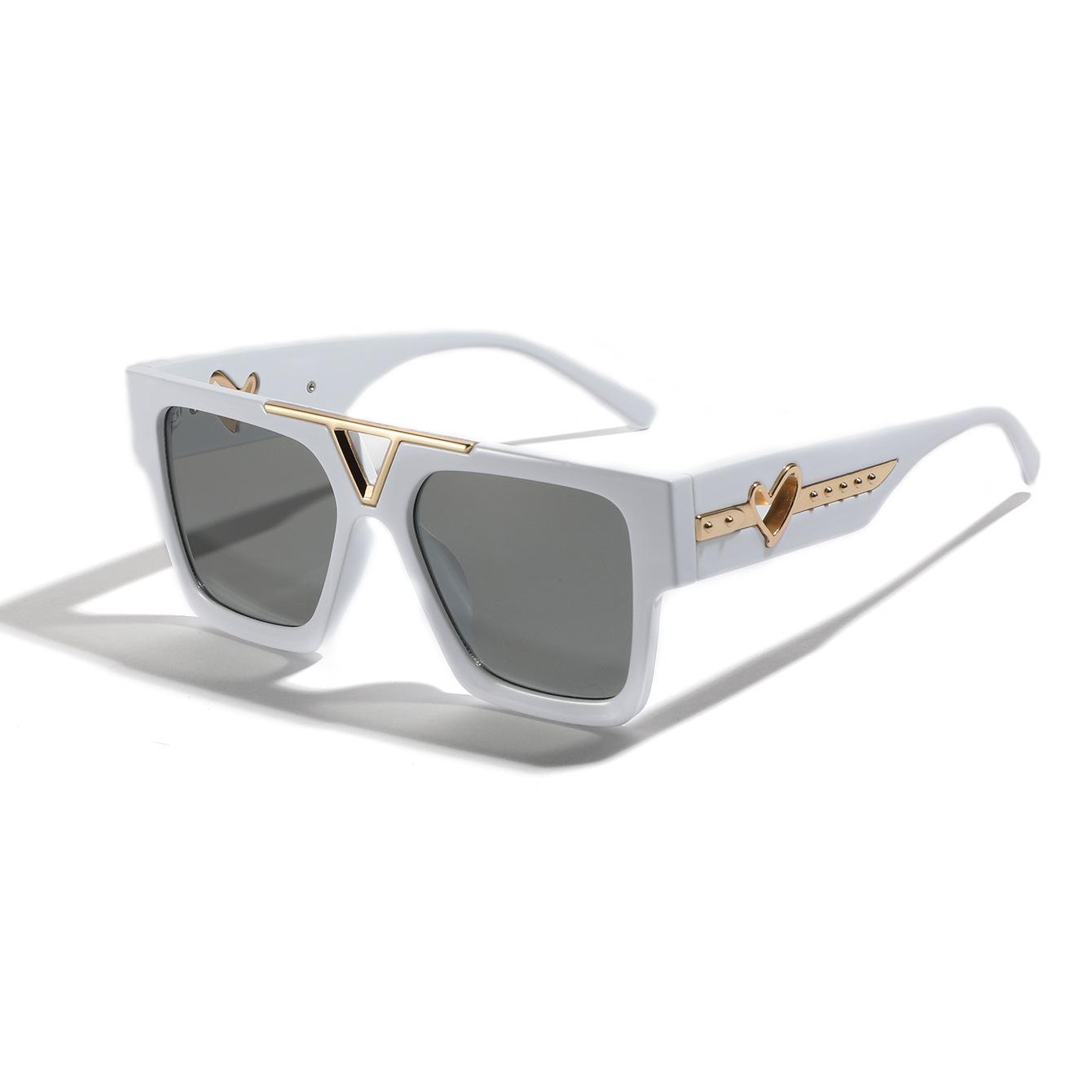 

Glasses Love Legs Square Large Frame Semi-Metal Sunglasses Men S Face Covering Versatile Sunglasses Women S Personality