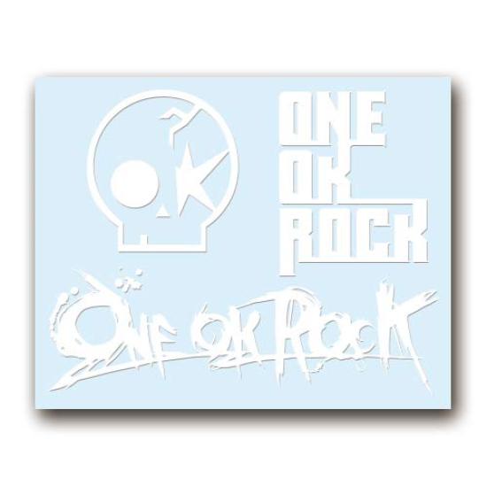 Only the Image Remains On the Size OK 005W Sticker, S, "ONE ROCK" White,