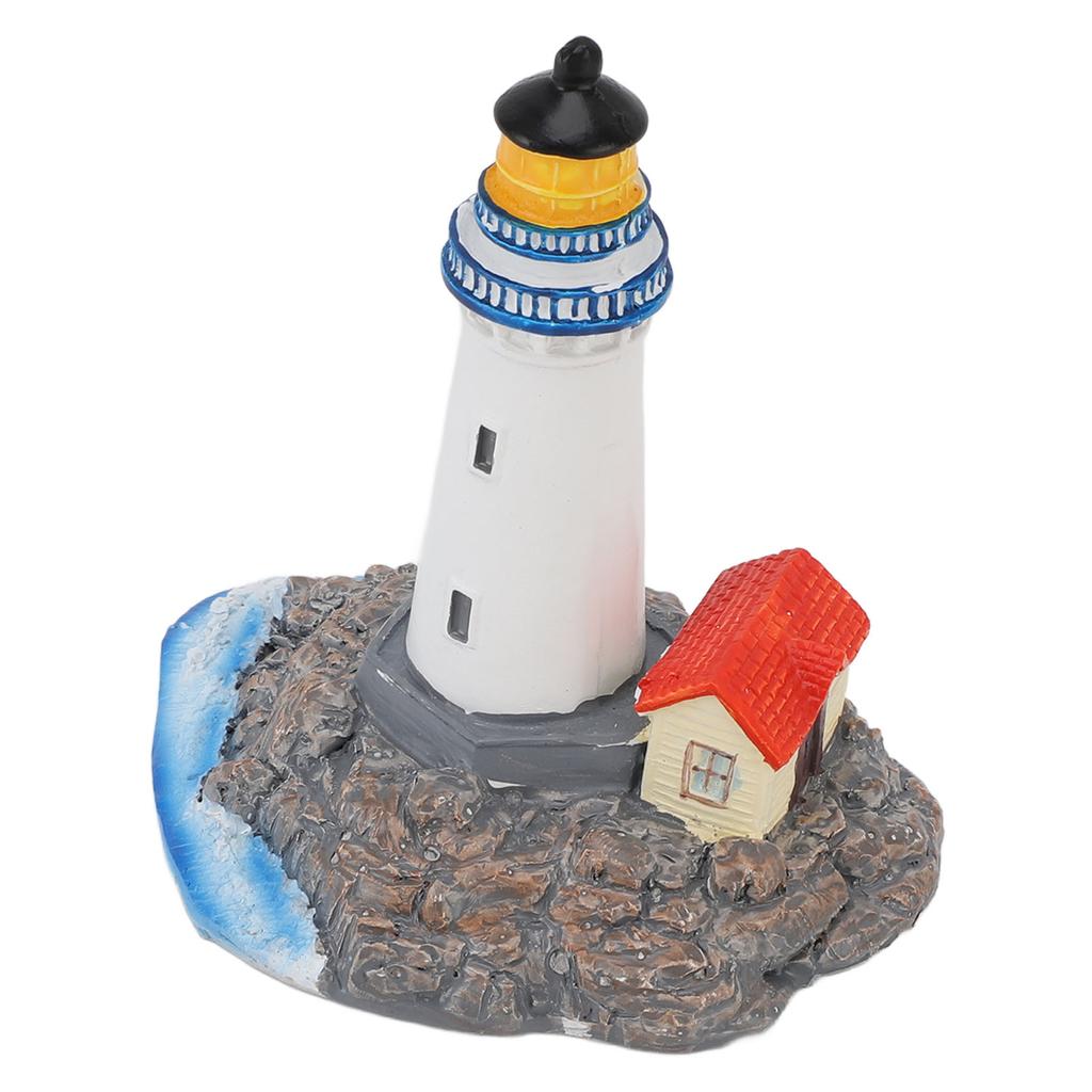 Lighthouse Ornament Resin Decorative Lighthouse Figurine Tabletop Decor for Shelves Mantels Cabinets Nightstands