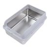 Stainless Steel Cat Litter Box Sturdy Easy To Clean Anti Splashing High Sided Metal Kitty Litter Tray with Scoop for