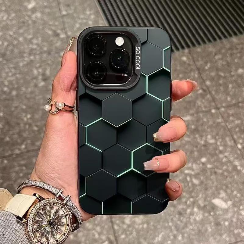 Honeycomb Square Case for Apple 16Promax, iPhone 17Pro, 15Pro, 14