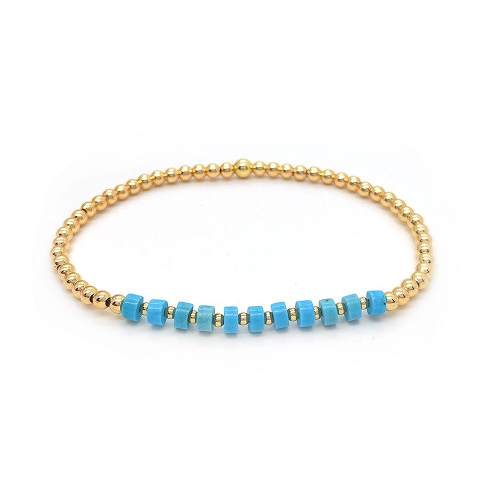 

Бирюзовый многослойный этнический браслет из бусин - Женские украшения