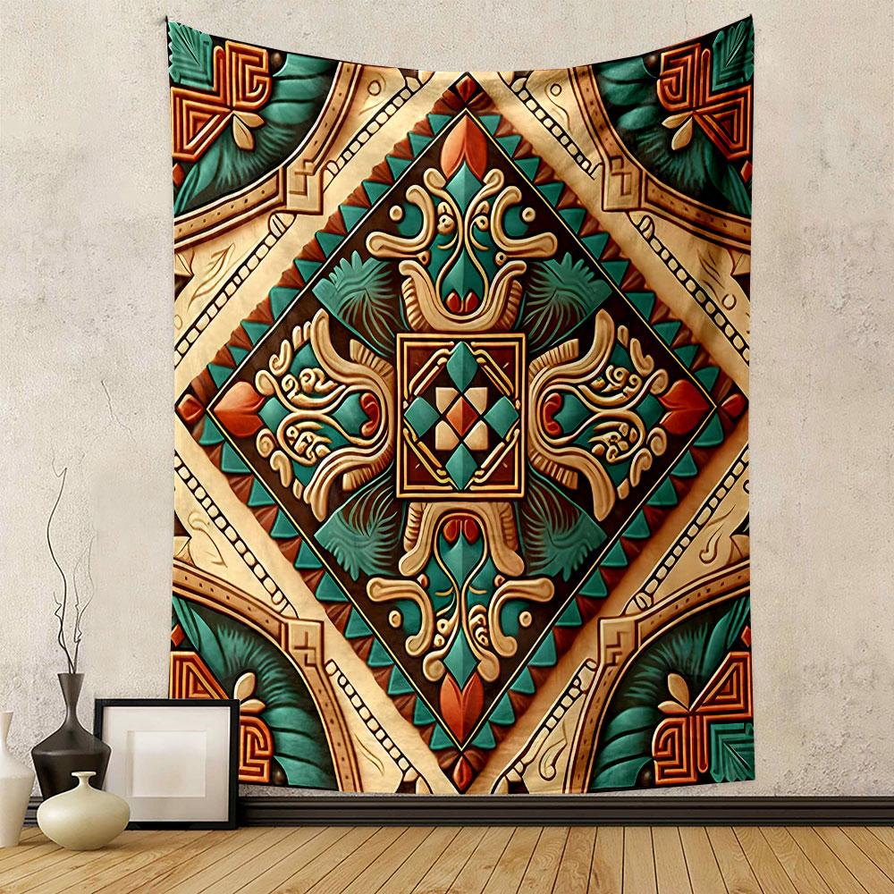 Ornate Geometric Floral Tapestry Design Patterned tapestry home decor, suitable for bedroom and living room, gift