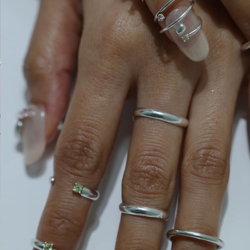BRILLPIECE Mono Curve Nail Ring