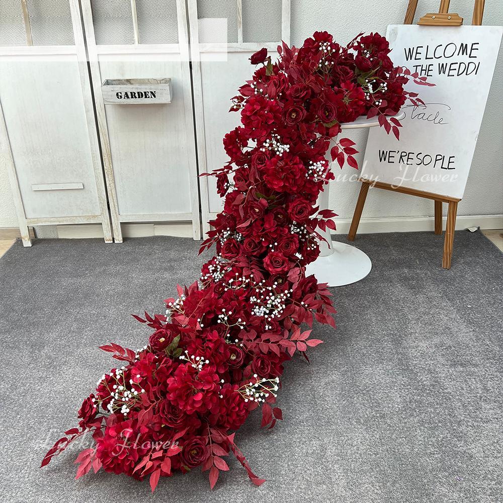 Luxury Runner Flower Row Artificial Flowers for Table Centerpiece Wedding Decoration Mix Flowers Backdrop Wall Arches Decor