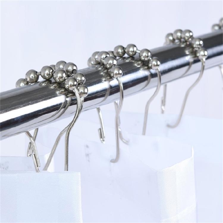 5 Bead Roller Shower Curtain Hooks Smooth Sliding Stainless Steel Construction Shower Rod Hook Bath Accessory