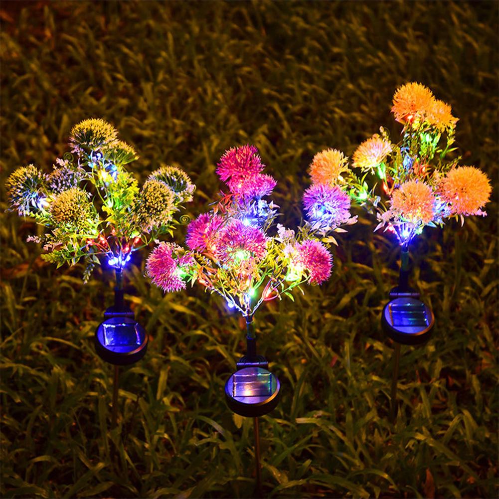 Solar Dandelion Flowers Light IP65 Waterproof with Glowing Flowers & Stems Garden Decoration Lights for Yard Lawn Pathway