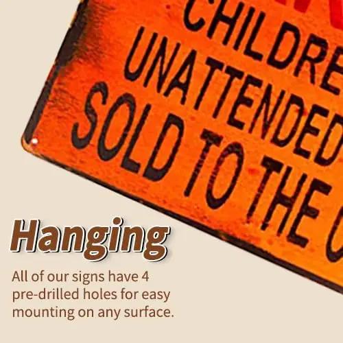 dingleiever-TIN Sign Warning Children Circus Metal Decor Art Kitchen Store Ranch Bar