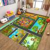 Kids Play Rug with Road Map City Scene Pattern Non Slip Educational Floor Mat for Children's Room Playroom Decor