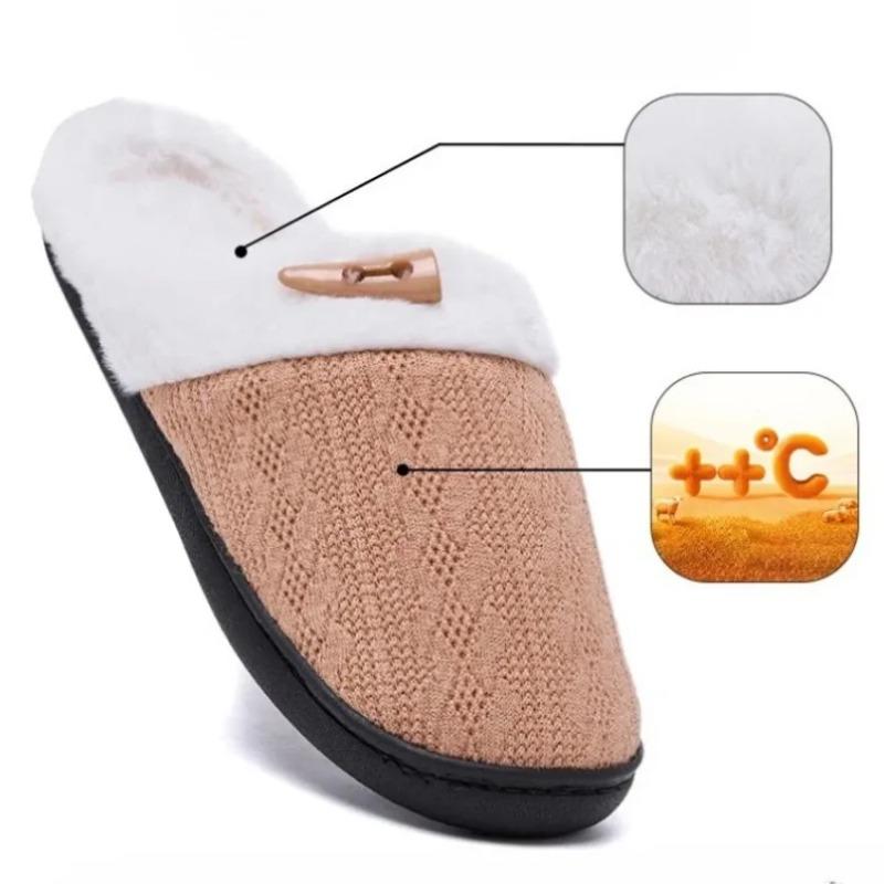 Winter Warm Slipper Women Fluffy Fur Plush Indoor Lazy Female Thermal Furry Home House Fuzzy Shoe Flat Flip Flop Male Men Ladies