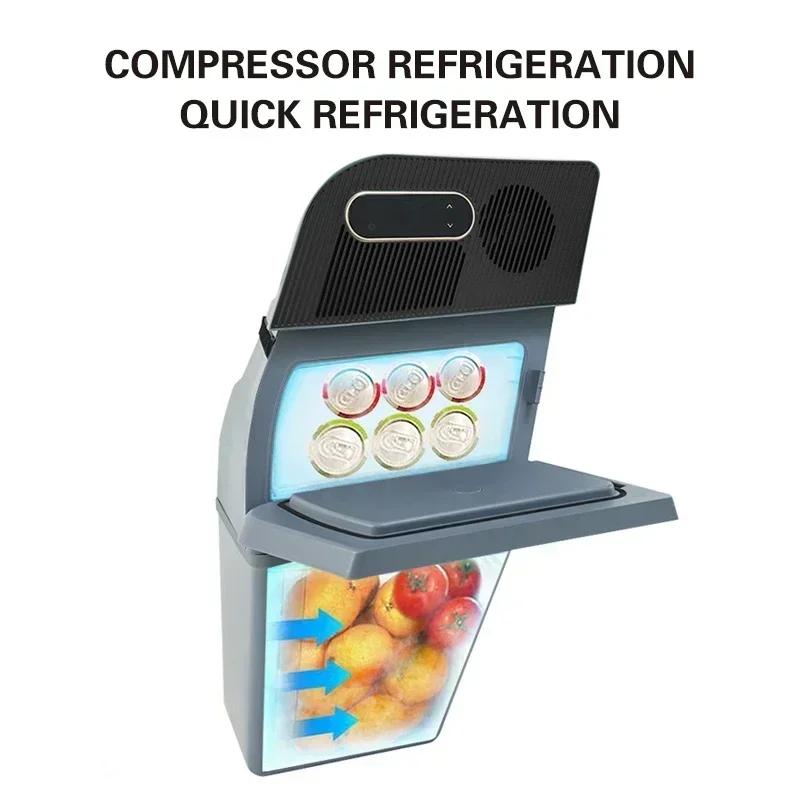 New 15L Hidden Car Refrigerator for Tesla Model Y Trunk Compressor Cooling Freshness Maintaining Food Portable Vehicle Fridge