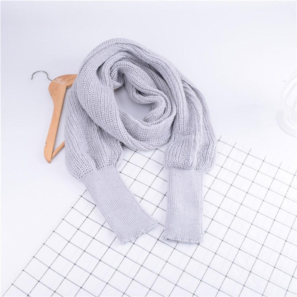 Autumn Winter Knitted Wool Scarf Korean Version Super Long Shawl With Sleeves Scarf For Men Women