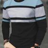 Mens T Shirt Stylish Striped 3D Print Long Sleeve Spring Fall Casual Vintage Round Neck Outdoor Sports T-Shirt for Men Daily Top