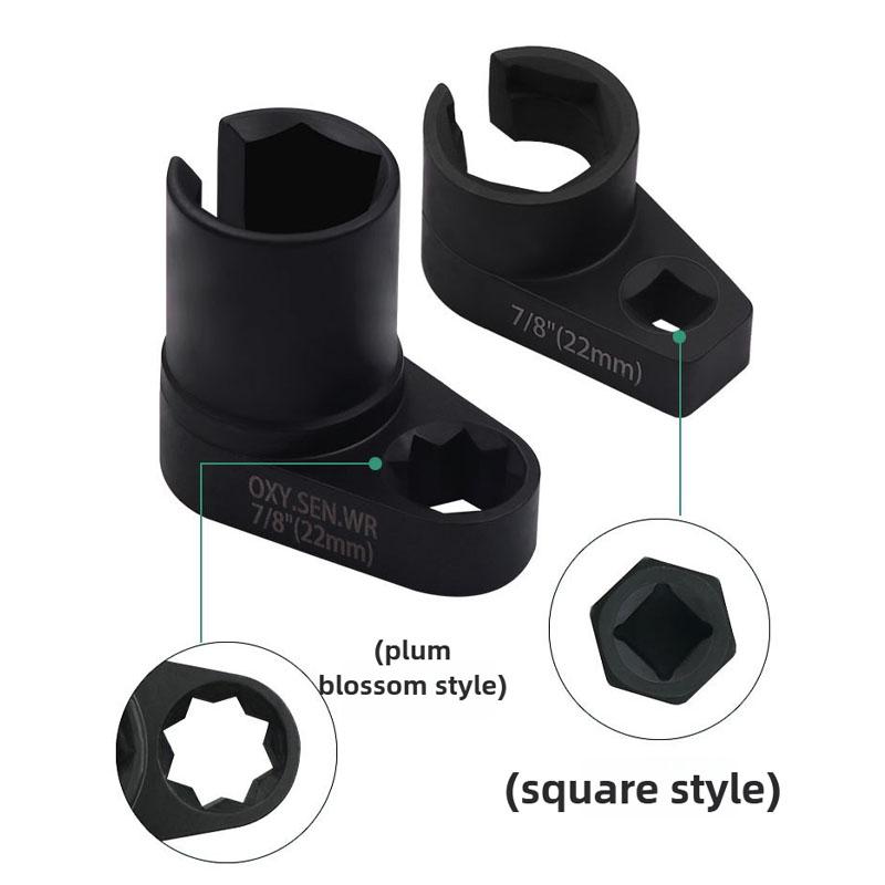Professional Automotive Oxygen Sensor Socket Wrench Set,7/8" (22mm),1/2" And 3/8" Drive,Home Oxygen Sensor Thread Finishing Tool