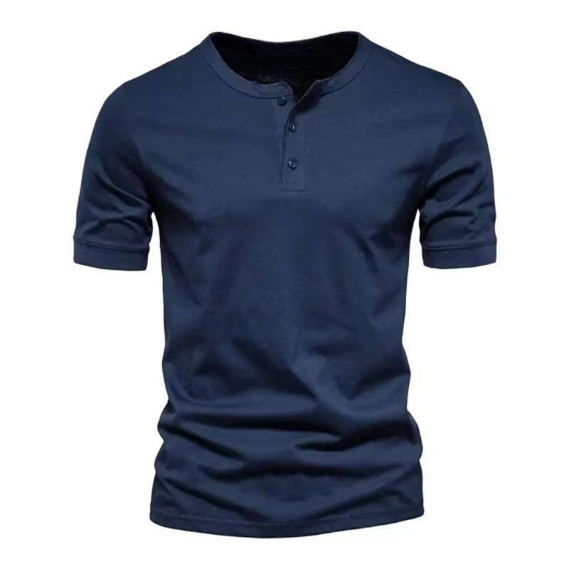 Men's Crew Neck Short Sleeve Men Casual Slim Sport Solid Color T-shirt Men