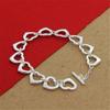 925 Sterling Silver Bracelet Cute Heart Chain Bracelet For Woman Party Charm Jewelry Gift