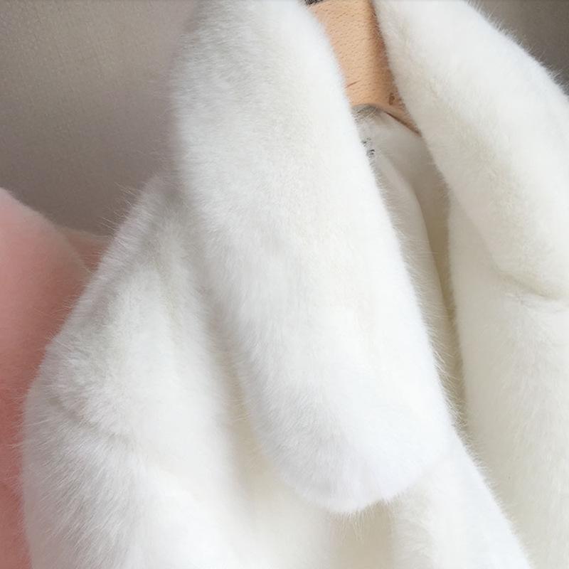 Women Mink Faux Fur Coat Solid Female Turn Down Collar Winter Warm Fake Fur Lady Coat Casual Jacket