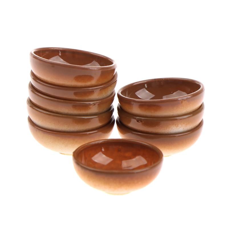 10 peças tigela em miniatura prato redondo escala 1/12 casa de boneca cozinha acessório de jantar