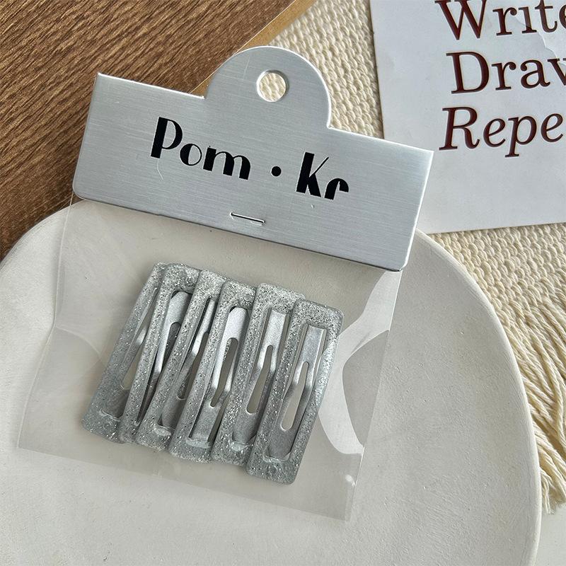 

6pcs Fashionable Bobby Pins Silver Color Shimmering Powder Metal Hair Clips Girl s Hair Accessories