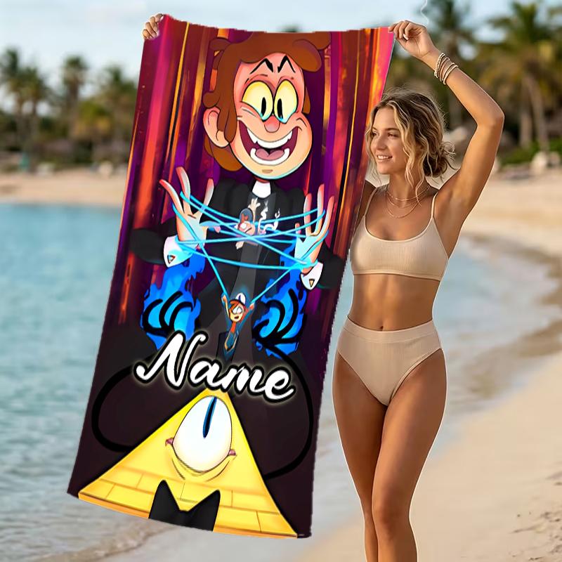 Customizable personalized beach towels Gravity Falls themed designs.Suitable for the beach, yoga, sports;ideal as beach accessories