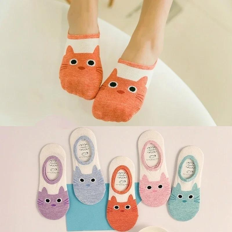 

Hot Sale Lovely CAT Warm Comfortable Cotton Girl Women s Socks Ankle Low Female Invisible Color Girl Hosier Funny(color Random) One Size