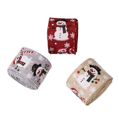 Christmas Snowman Ribbon Christmas Tree Decoration Ribbon Gift Decoration Ribbon Packaging Handicraft Decoration 500*50cm