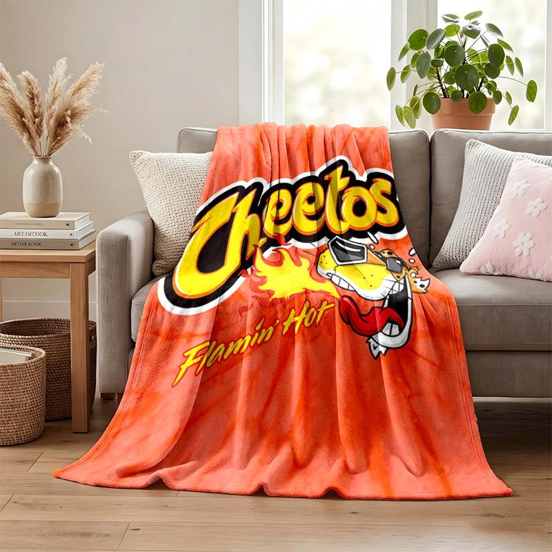 Cheetos Hot Snack Blanket Flannel Blanket Soft Cozy Plush Throw for Sofa Bed Lightweight Home Decoration