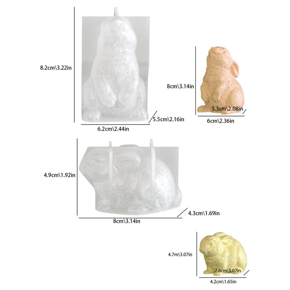 

Easter Bunny Silicone Mold Easter Rabbit 3D Candle Making Molds Resin Casting Mould For Family Friends Resilient Art Home Accent