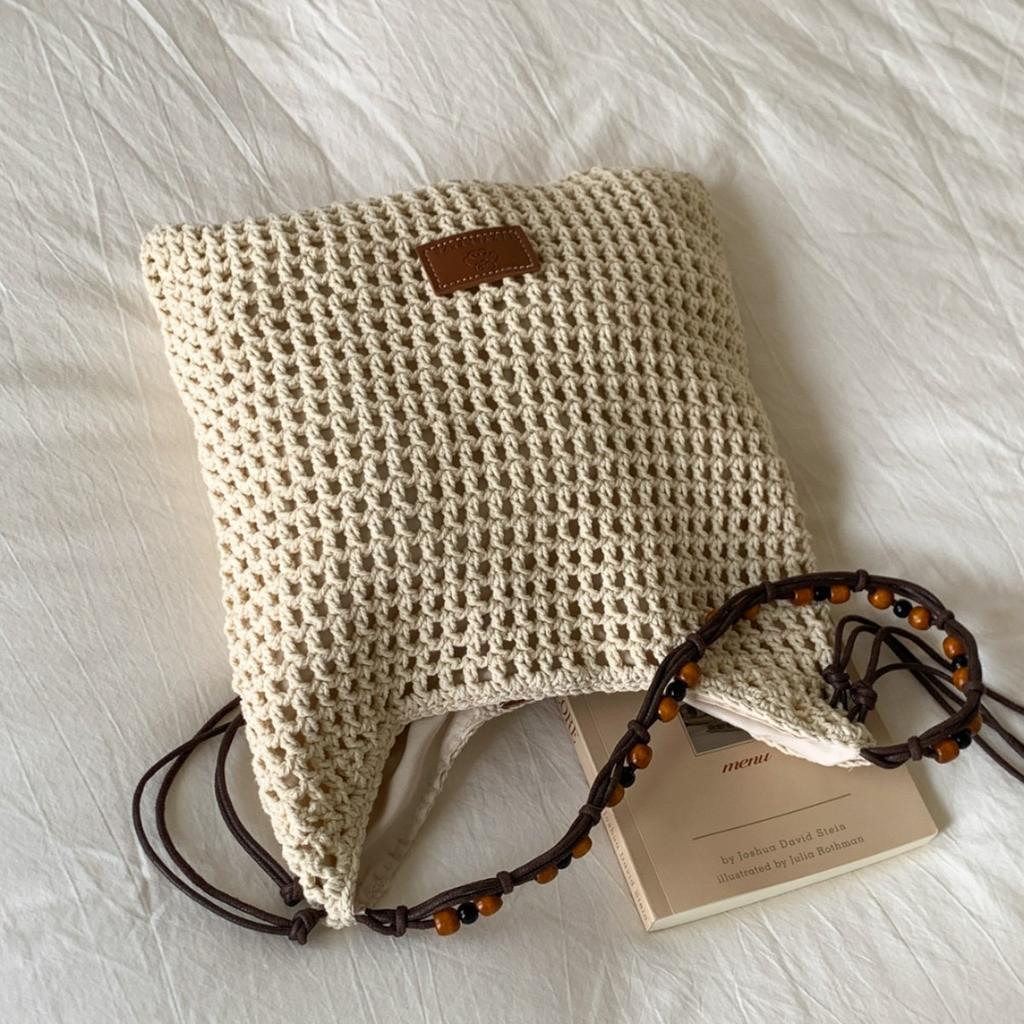 New Straw Bag, Seaside Vacation Style Shoulder Bag, Tote Bag, Literary and Retro Woven Bag, Portable Beach Bag.
