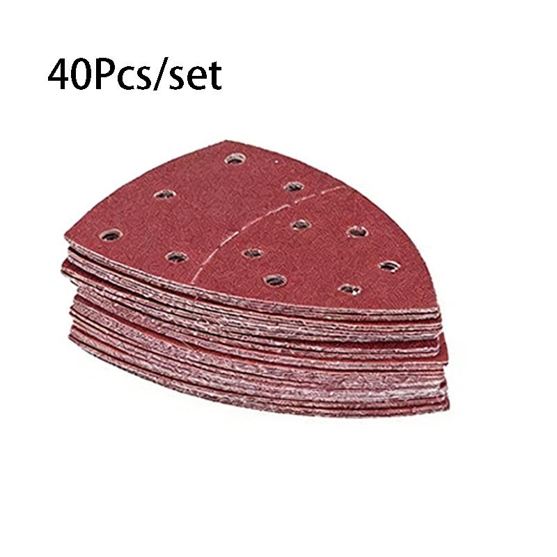 

40pcs/set 11-Hole Mouse Sandpaper Triangle Sandpaper Orbital Sander Detail Pad Discs for Bosch Sander Sandpaper