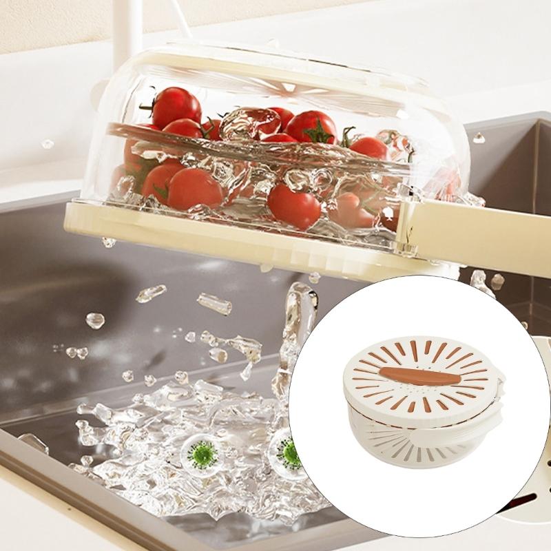 Space Saving Foldable Drain Basket with Comfort Handle Vegetables Drainer For Kitchen Sink And Countertops Use