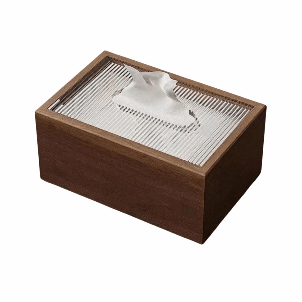 Elegant Tissue Box Wood Paper Box Minimalist Napkin Box Living Room style 1