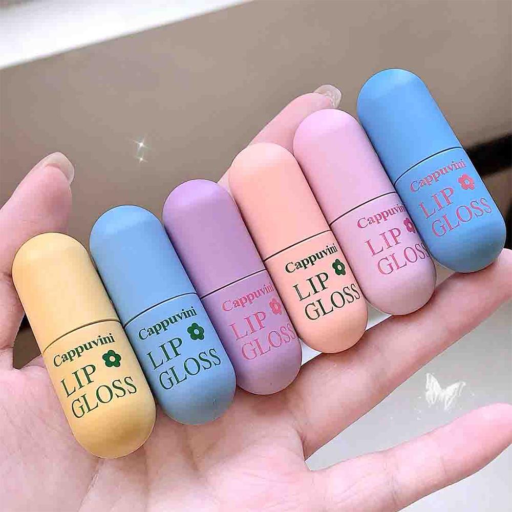 CAPPUVINI Mini Capsule Brillant à Lèvres Miroir Aqueux Hydratant Vernis à Lèvres Maquillage